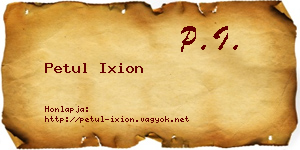 Petul Ixion névjegykártya
